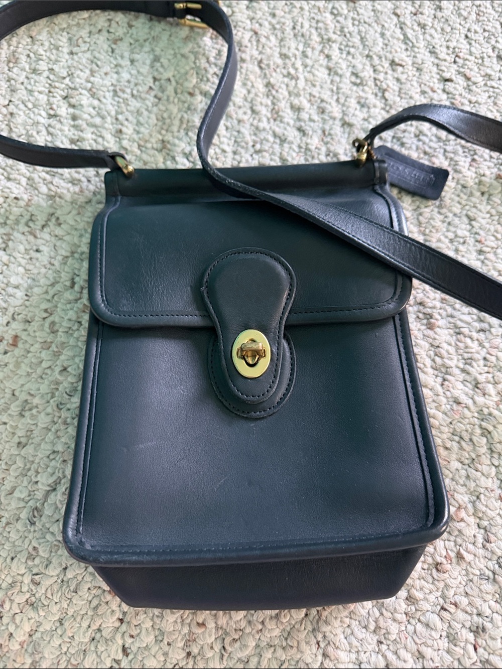 Vintage Coach Black Leather Murphy Crossbody Style #CB 9930
